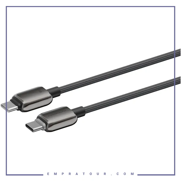 کابل شارژ 60W دوسر تایپ سی پاورولوژی Powerology USB-C To USB-C Charging Cable PWDC60D