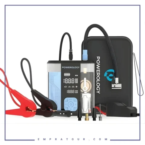 جامپ استارت و پمپ باد پاورولوژی Powerology 3-In-1 Jump Starter & Tire Inflator PPBCHA96BKBU