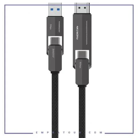 کابل شارژ و انتقال داده 4در1 پاورولوژی POWEROLOGY 4 IN 1 C & C TO HDMI PCAB034BK