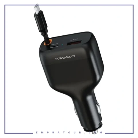 شارژر فندکی 81وات پاورولوژی Powerology Cyber Car Charger PCCSR027BK