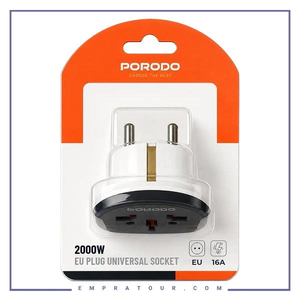 مبدل برق 2000 وات پرودو Porodo 2000W EU Plug Universal Socket PDKT178BU