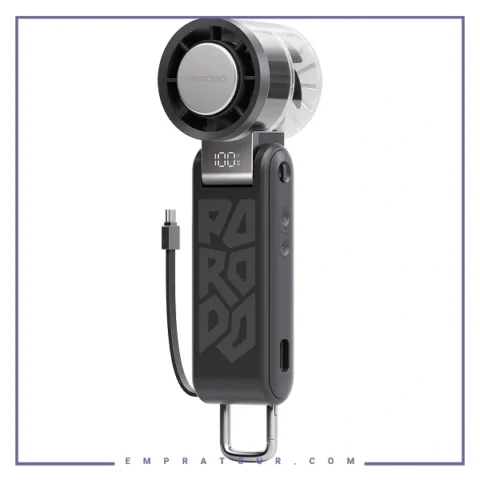 پنکه دستی شارژی تاشو پرودو PORODO 4000MAH FAN PDLFSTSM102BK