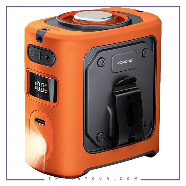پنکه کمری با خنک کنندگی 5 سرعته پرودو PORODO 8000MAH FAN PDLFSTSM91OG