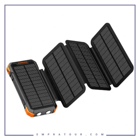 پاوربانک خورشیدی 20 وات 20000 پرودو Porodo Power Bank 4-Panel Solar PDPBFCH070BK