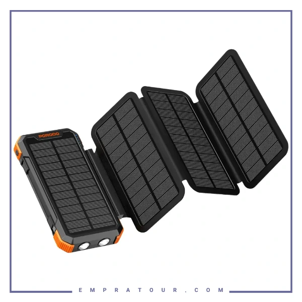 پاوربانک خورشیدی 20 وات 20000 پرودو Porodo Power Bank 4-Panel Solar PDPBFCH070BK