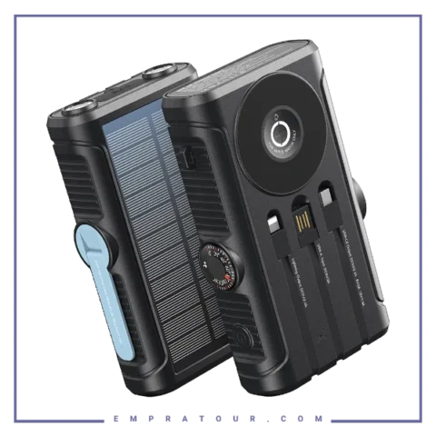 پاوربانک خورشیدی 20وات 20000 پاورولوژی  Powerology Solar Powerbank PPBCHAW53BK
