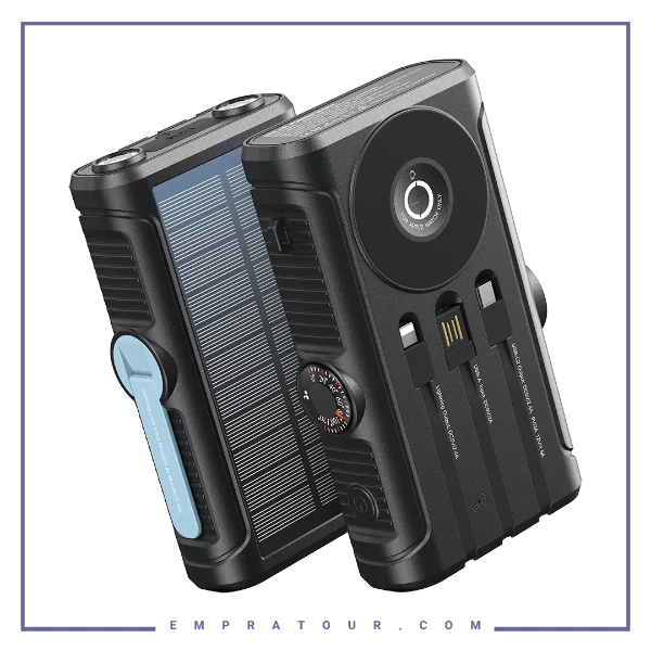 پاوربانک خورشیدی 20وات 20000 پاورولوژی  Powerology Solar Powerbank PPBCHAW53BK