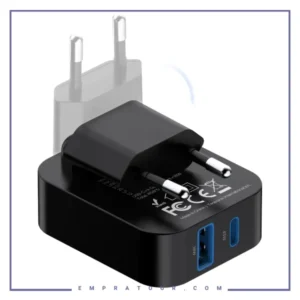 شارژر دیواری پاورولوژی Powerology Crab Foldable EU GaN Charger PWCUQC066BK