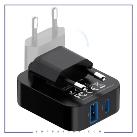 شارژر دیواری پاورولوژی Powerology Crab Foldable EU GaN Charger PWCUQC066BK