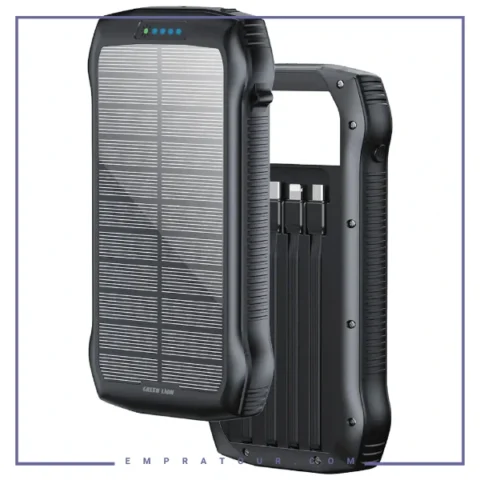 پاوربانک خورشیدی 20 وات 20000 گرین لاین GREEN LION Solar Force POWER BANK GNSOLF20PBBK