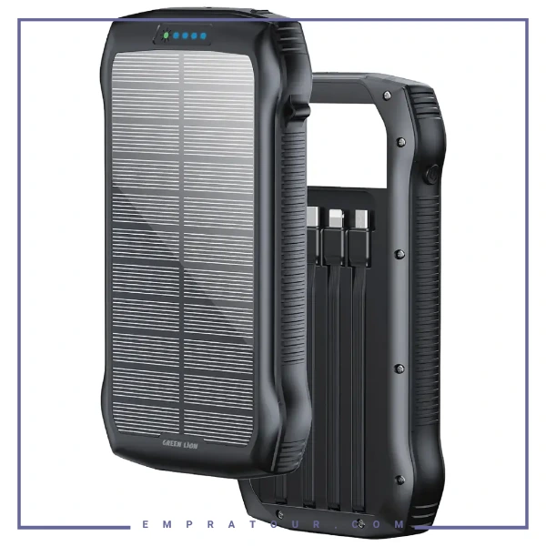 پاوربانک خورشیدی 20 وات 20000 گرین لاین GREEN LION Solar Force POWER BANK GNSOLF20PBBK