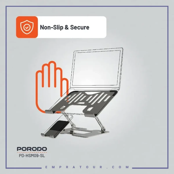 پایه نگهدارنده 2 در 1 لپ‌تاپ و موبایل پرودو Porodo PDHSM09SL