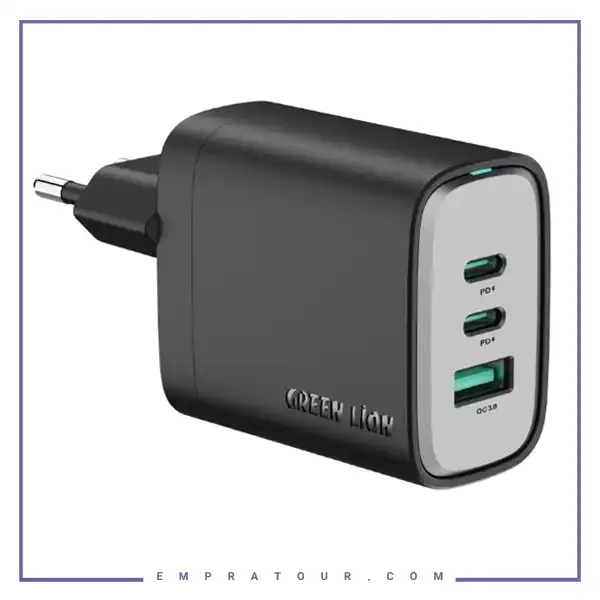 شارژر دیواری 65 وات گرین لاین Green Lion GNS65W2CAEUBK